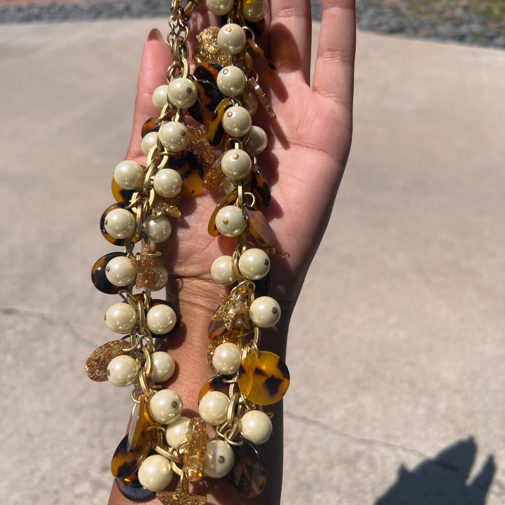 J. Crew Gold tone statement and tortoise necklace